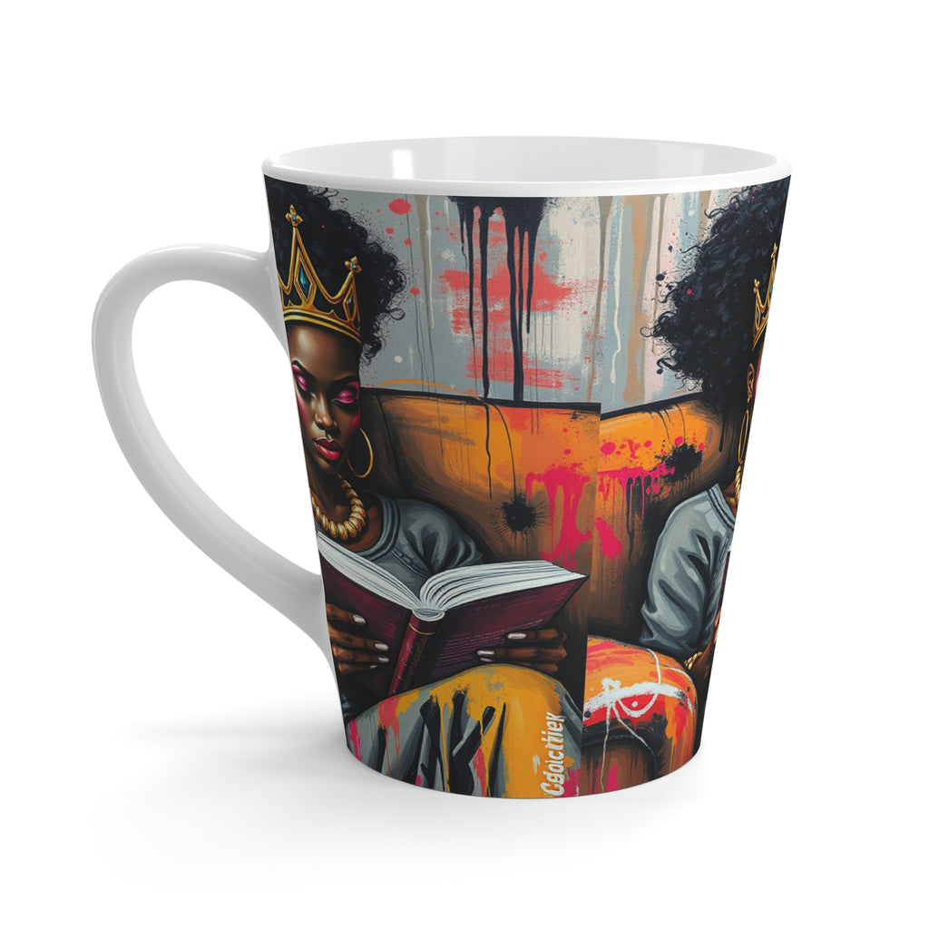 Regal Reading Latte Mug - Perfect Gift for Book Lovers, Coffee Enthusiasts, Queens, Home Decor, Unique Mug