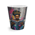 Elegant Crowned Queen Latte Mug, Unique Coffee Cup, Artistic Drinkware, Gift for Her, Stylish Home Decor