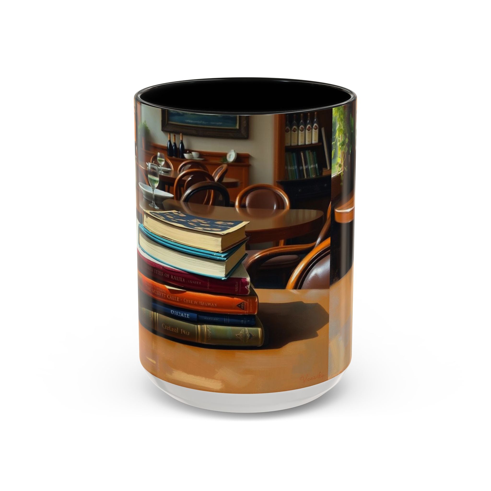 Cozy Bookish Accent Coffee Mug | Perfect for Reading Nooks, Home Offices, Gifts for Book Lovers, Literary Decor, Coffee Enthusiast