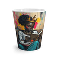 Artistic Latte Mug with Regal Readers, Unique Coffee Cup, Black Queen Decor, Vibrant Gift for Book Lovers, Home & Kitchen Accents