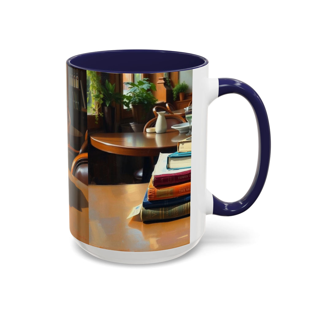 Cozy Bookish Accent Coffee Mug | Perfect for Reading Nooks, Home Offices, Gifts for Book Lovers, Literary Decor, Coffee Enthusiast
