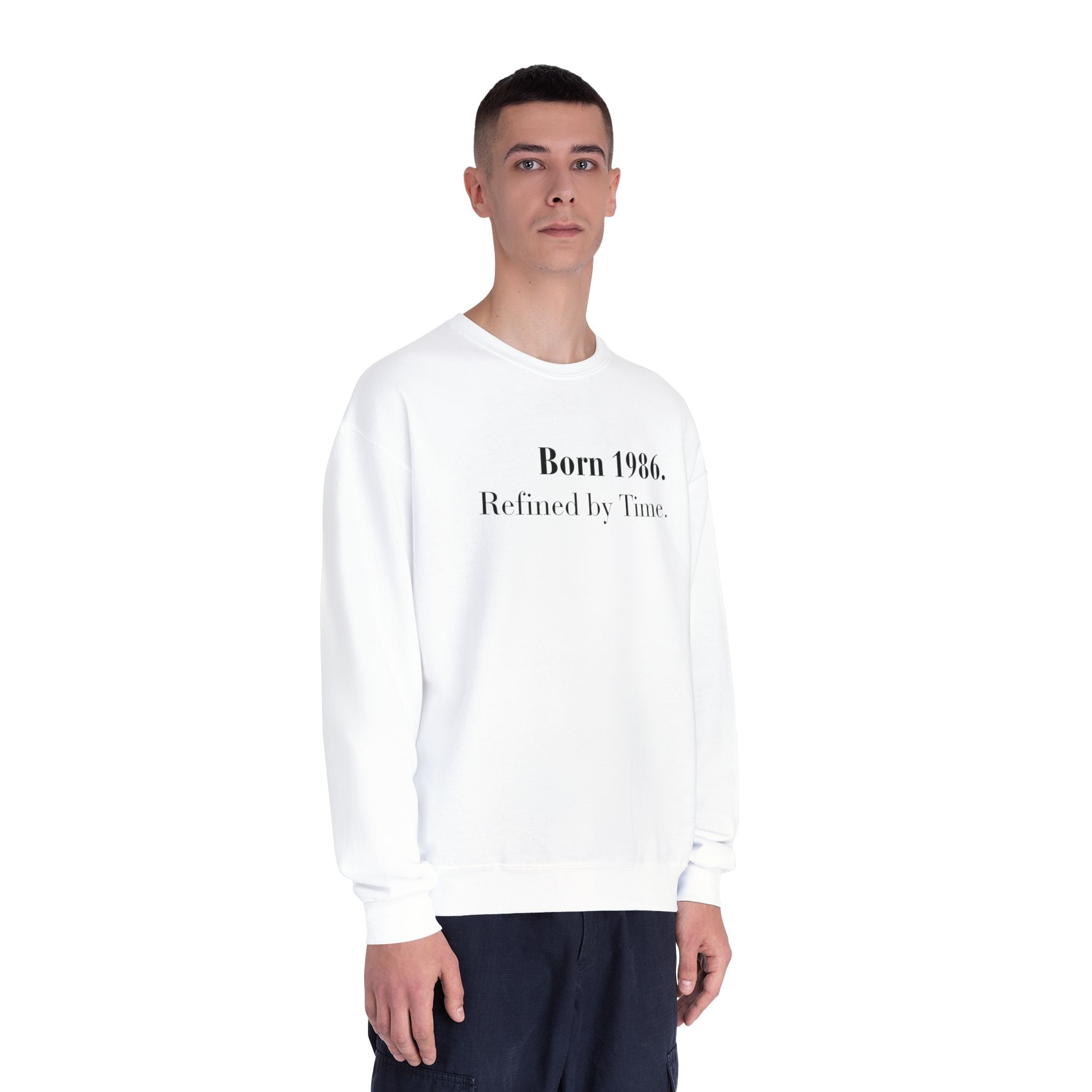 Crewneck Sweatshirt ‚Äî "Born 1986. Refined by Time." Vintage Birthday Pullover