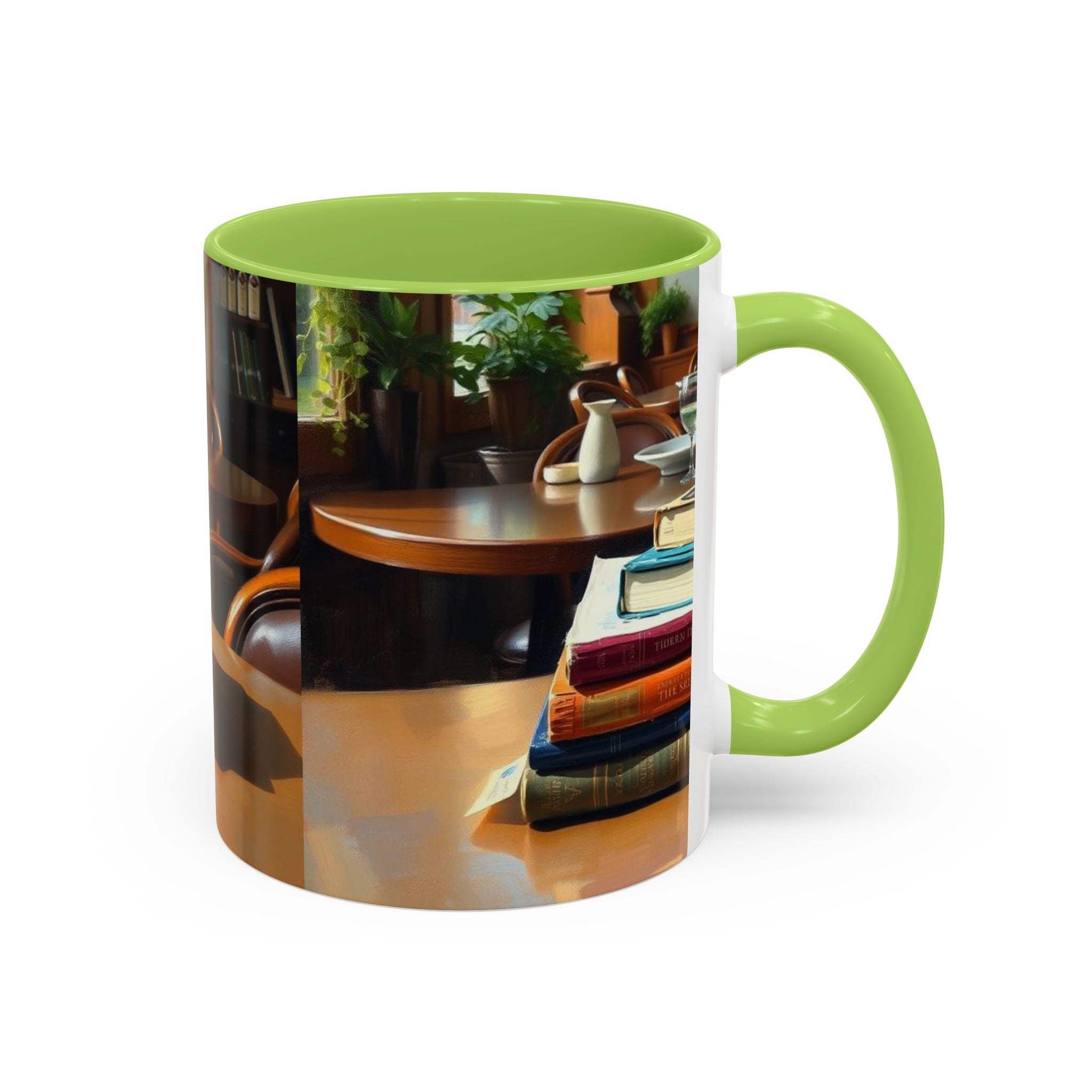 Cozy Bookish Accent Coffee Mug | Perfect for Reading Nooks, Home Offices, Gifts for Book Lovers, Literary Decor, Coffee Enthusiast