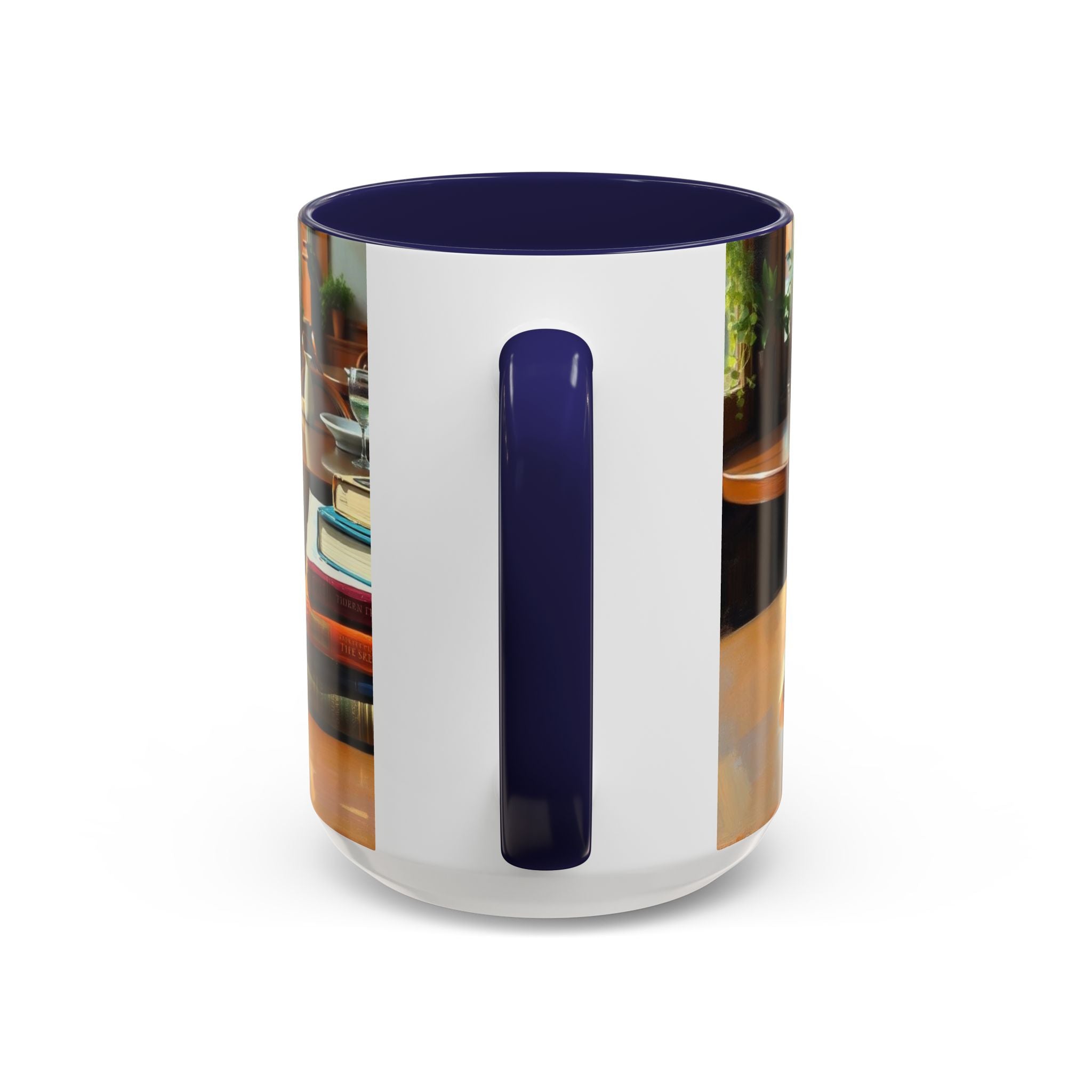 Cozy Bookish Accent Coffee Mug | Perfect for Reading Nooks, Home Offices, Gifts for Book Lovers, Literary Decor, Coffee Enthusiast