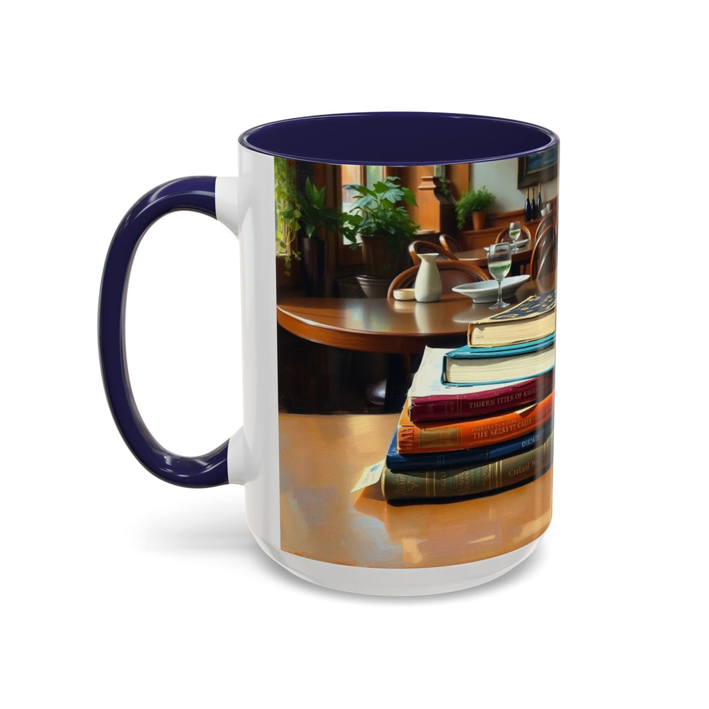 Cozy Bookish Accent Coffee Mug | Perfect for Reading Nooks, Home Offices, Gifts for Book Lovers, Literary Decor, Coffee Enthusiast