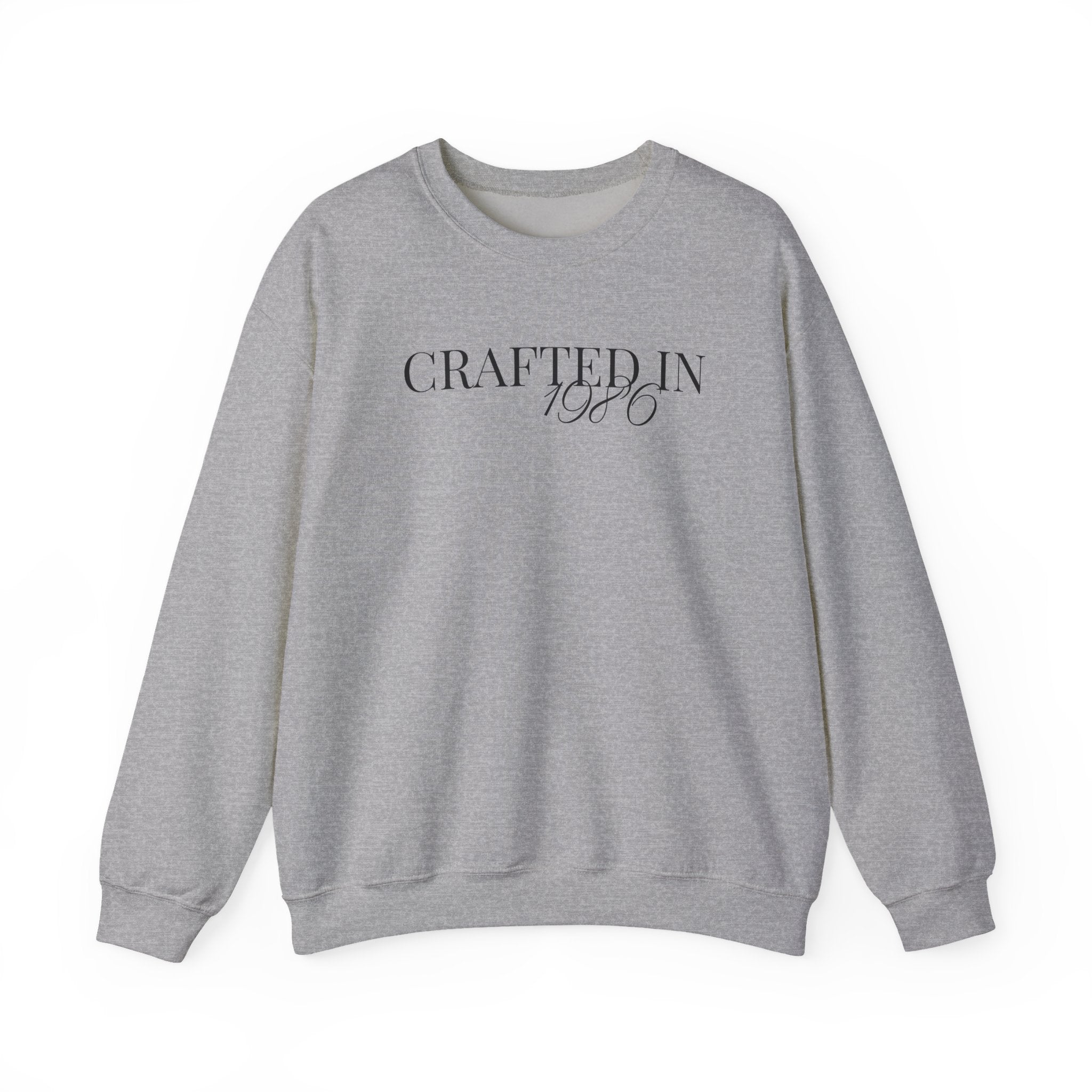 Crewneck Sweatshirt ‚ÄúCrafted in 1986‚Äù Minimalist Vintage Design
