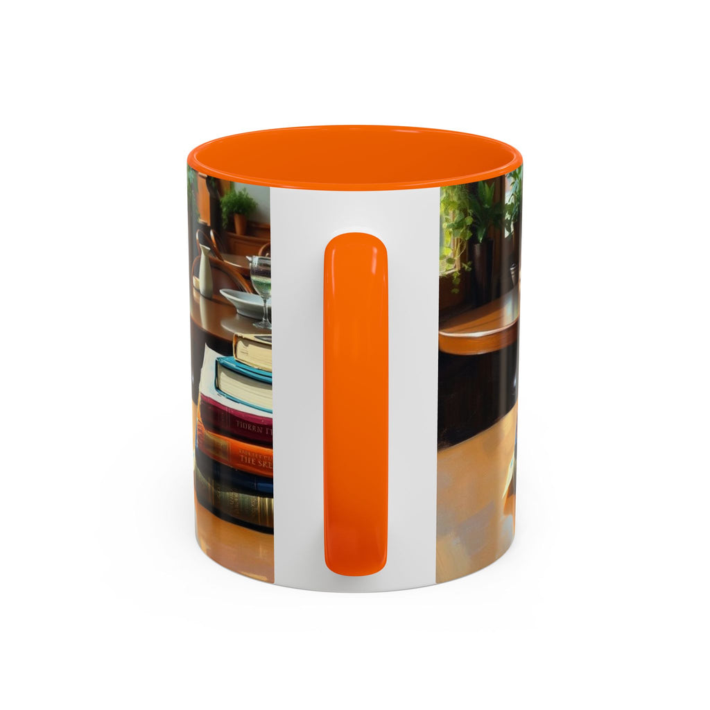 Cozy Bookish Accent Coffee Mug | Perfect for Reading Nooks, Home Offices, Gifts for Book Lovers, Literary Decor, Coffee Enthusiast