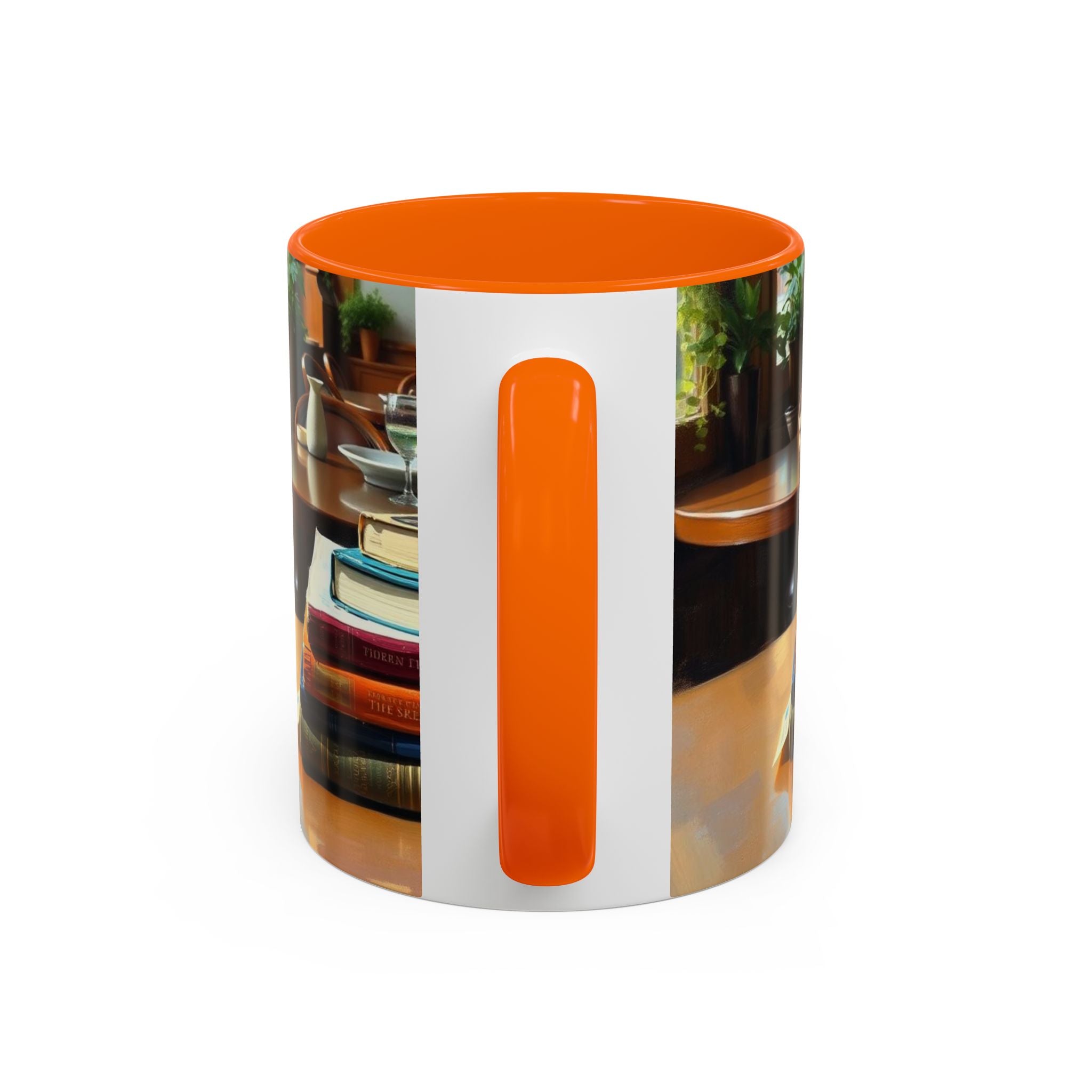 Cozy Bookish Accent Coffee Mug | Perfect for Reading Nooks, Home Offices, Gifts for Book Lovers, Literary Decor, Coffee Enthusiast