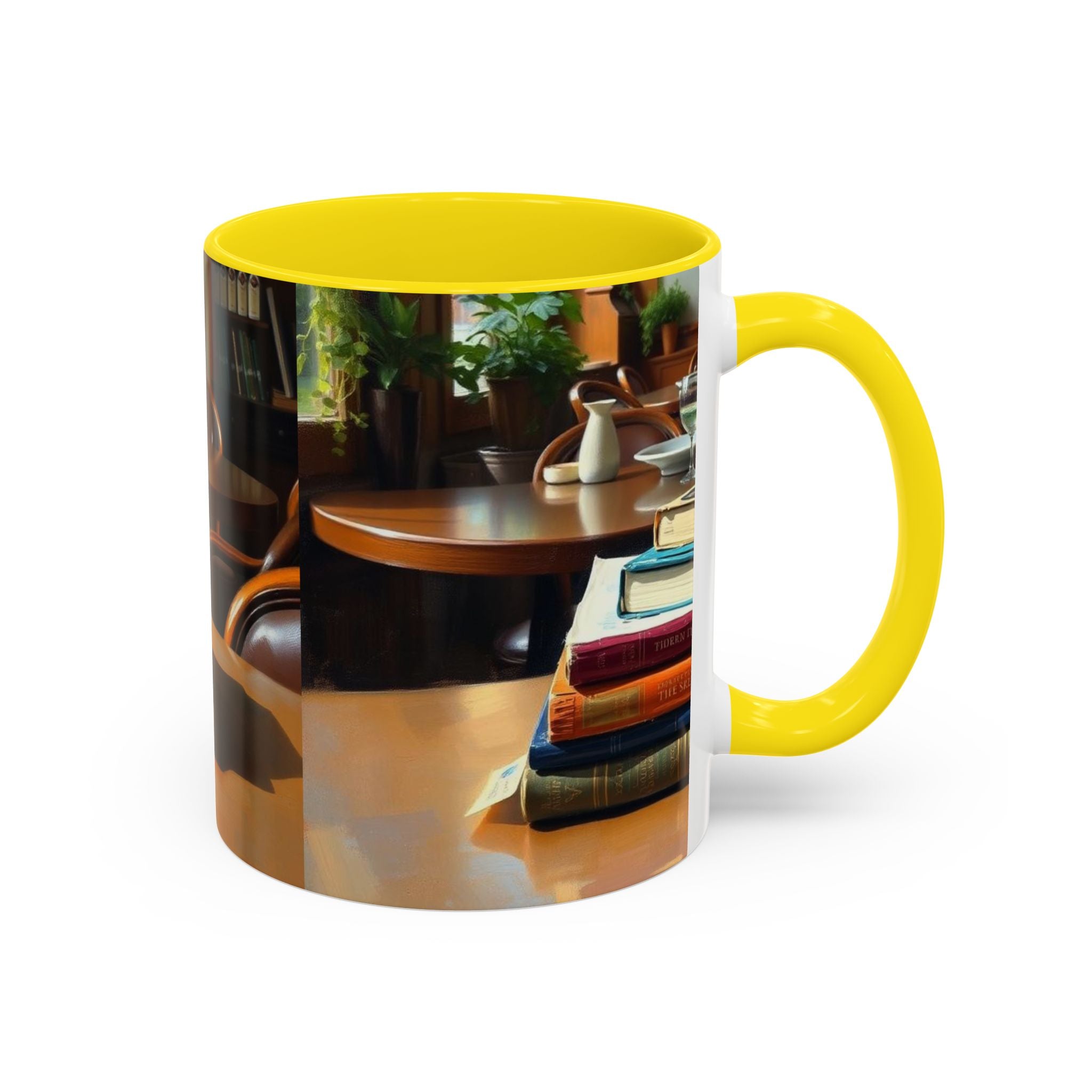 Cozy Bookish Accent Coffee Mug | Perfect for Reading Nooks, Home Offices, Gifts for Book Lovers, Literary Decor, Coffee Enthusiast