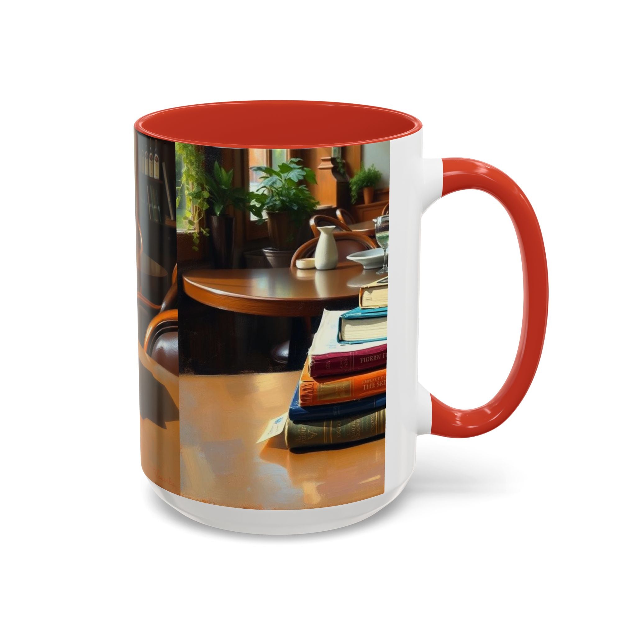 Cozy Bookish Accent Coffee Mug | Perfect for Reading Nooks, Home Offices, Gifts for Book Lovers, Literary Decor, Coffee Enthusiast