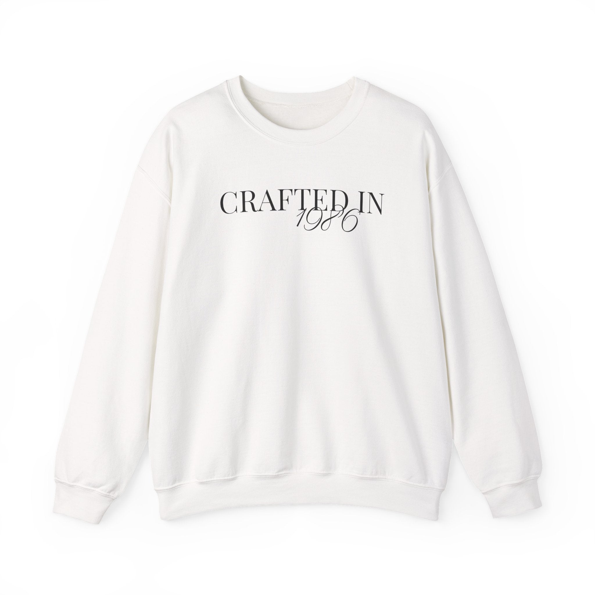 Crewneck Sweatshirt ‚ÄúCrafted in 1986‚Äù Minimalist Vintage Design