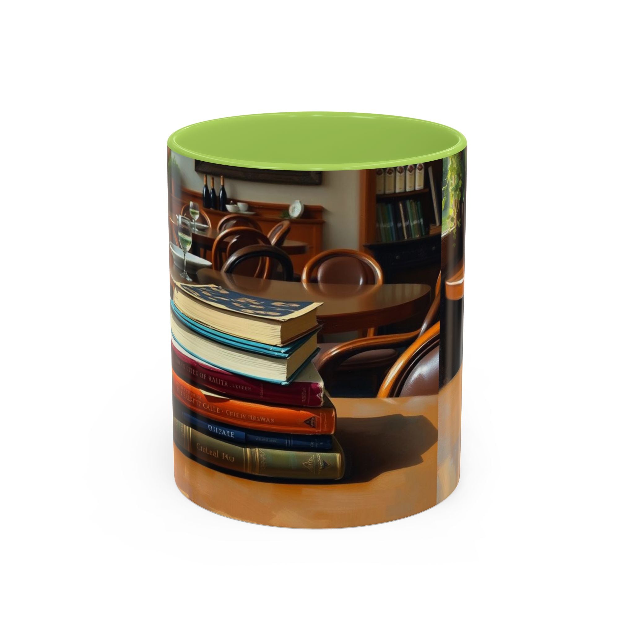 Cozy Bookish Accent Coffee Mug | Perfect for Reading Nooks, Home Offices, Gifts for Book Lovers, Literary Decor, Coffee Enthusiast