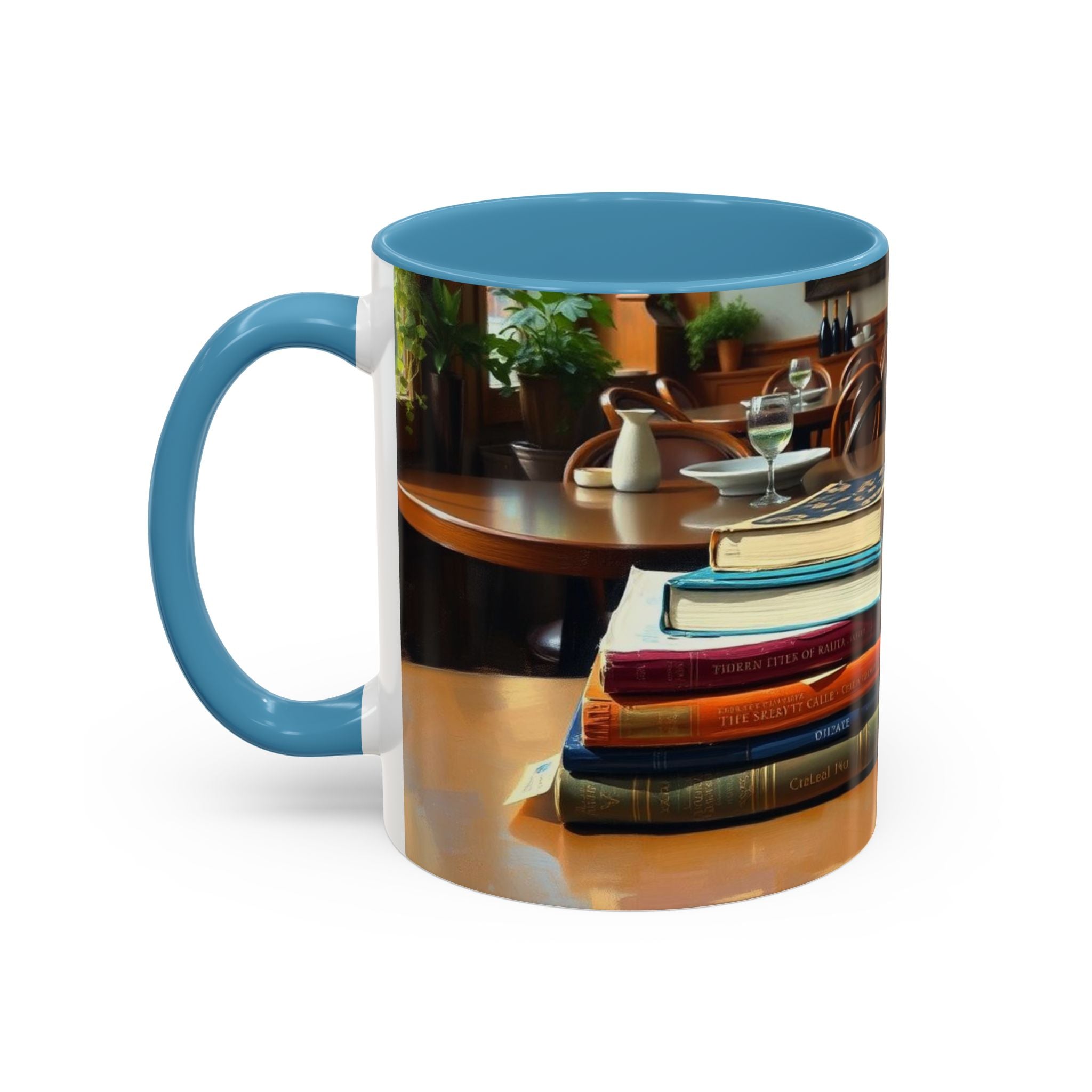 Cozy Bookish Accent Coffee Mug | Perfect for Reading Nooks, Home Offices, Gifts for Book Lovers, Literary Decor, Coffee Enthusiast