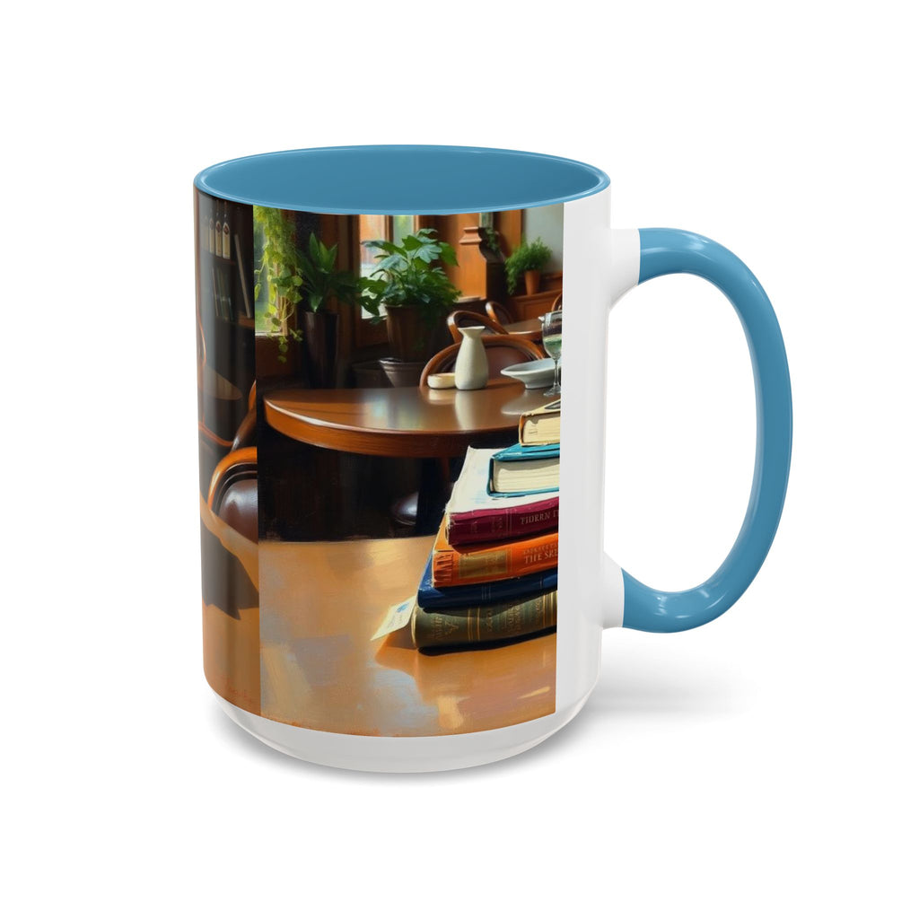Cozy Bookish Accent Coffee Mug | Perfect for Reading Nooks, Home Offices, Gifts for Book Lovers, Literary Decor, Coffee Enthusiast