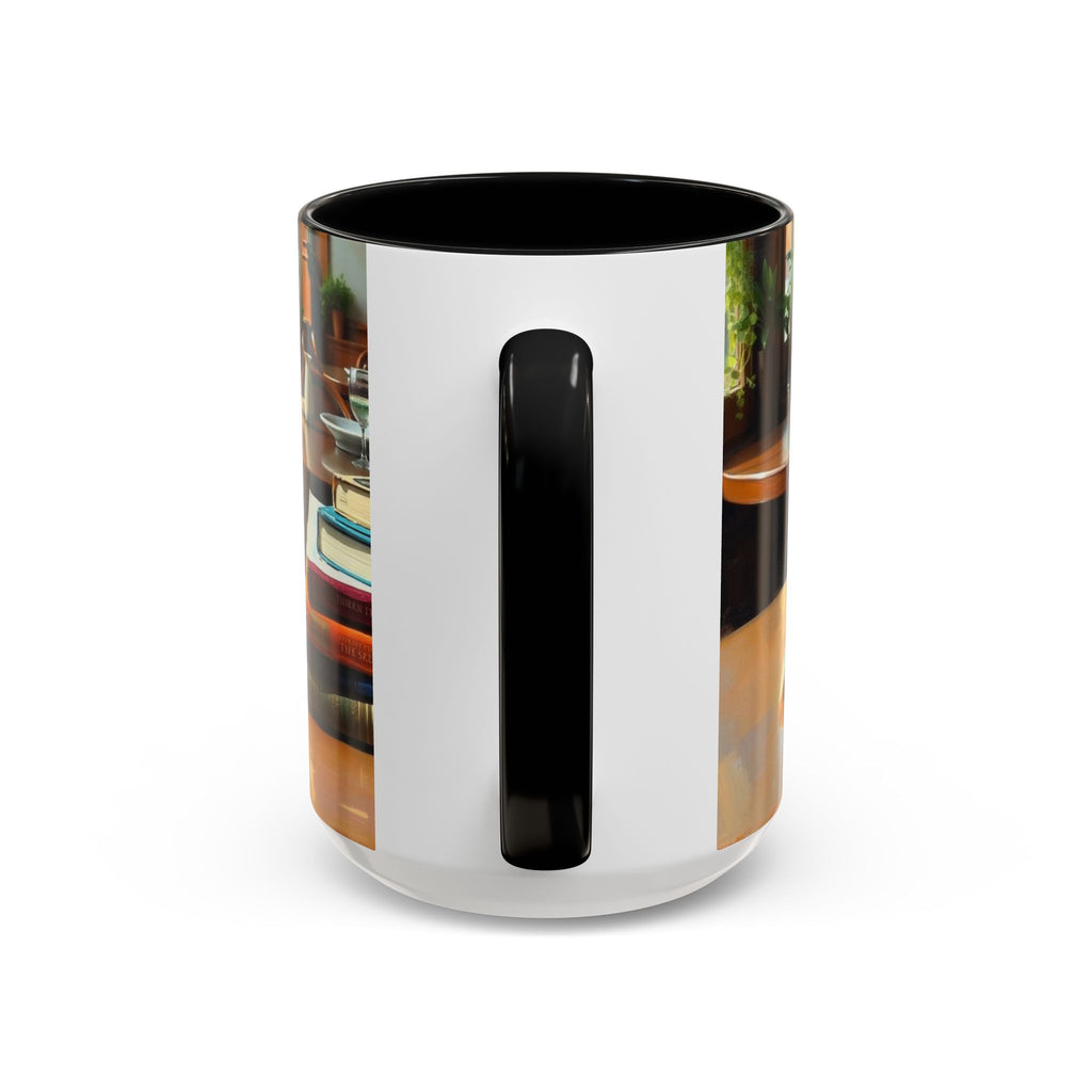 Cozy Bookish Accent Coffee Mug | Perfect for Reading Nooks, Home Offices, Gifts for Book Lovers, Literary Decor, Coffee Enthusiast