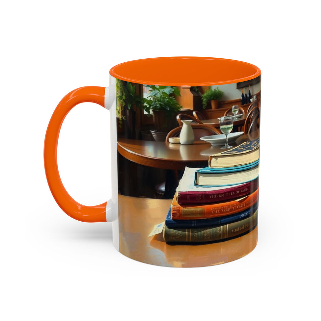 Cozy Bookish Accent Coffee Mug | Perfect for Reading Nooks, Home Offices, Gifts for Book Lovers, Literary Decor, Coffee Enthusiast
