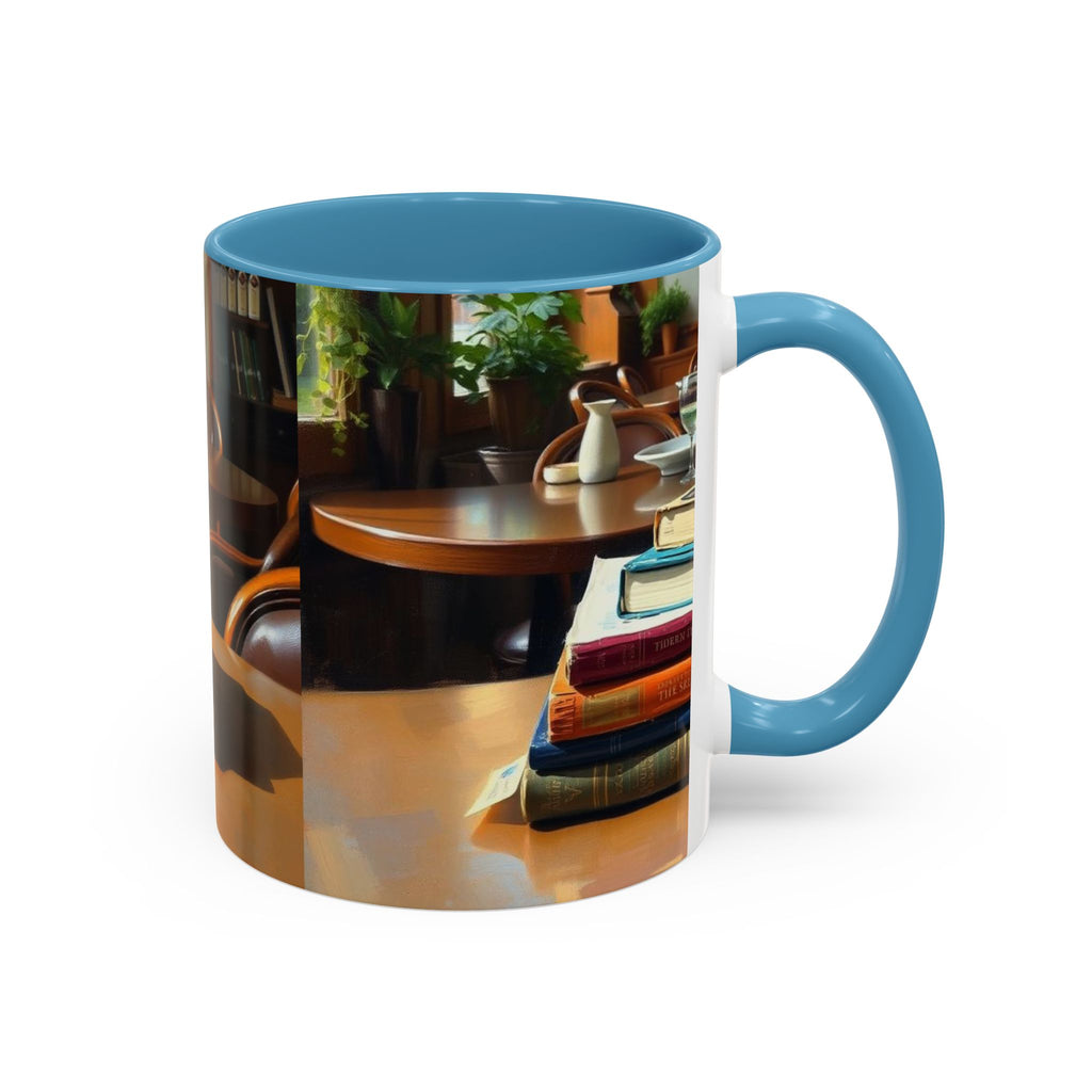 Cozy Bookish Accent Coffee Mug | Perfect for Reading Nooks, Home Offices, Gifts for Book Lovers, Literary Decor, Coffee Enthusiast