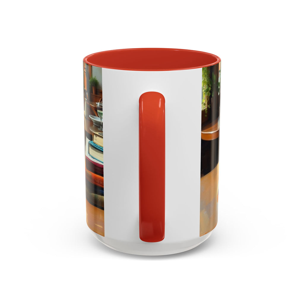 Cozy Bookish Accent Coffee Mug | Perfect for Reading Nooks, Home Offices, Gifts for Book Lovers, Literary Decor, Coffee Enthusiast