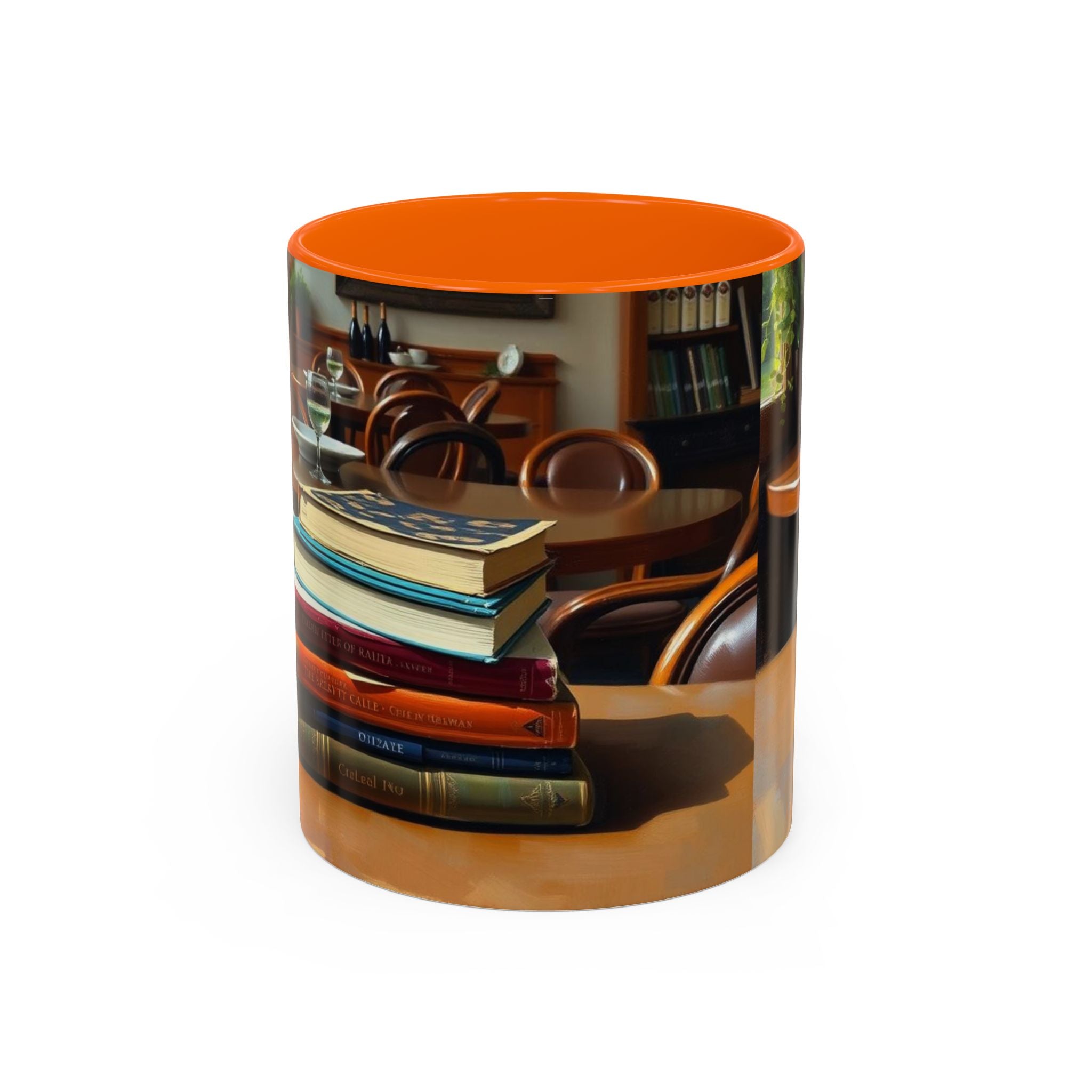 Cozy Bookish Accent Coffee Mug | Perfect for Reading Nooks, Home Offices, Gifts for Book Lovers, Literary Decor, Coffee Enthusiast