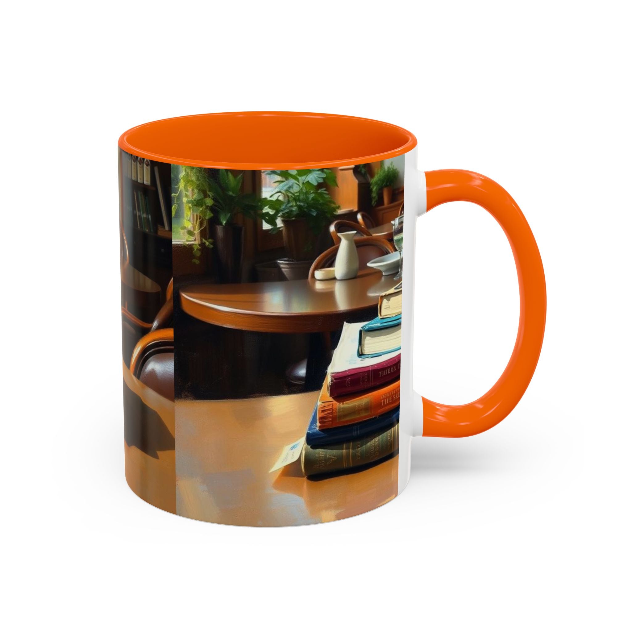 Cozy Bookish Accent Coffee Mug | Perfect for Reading Nooks, Home Offices, Gifts for Book Lovers, Literary Decor, Coffee Enthusiast