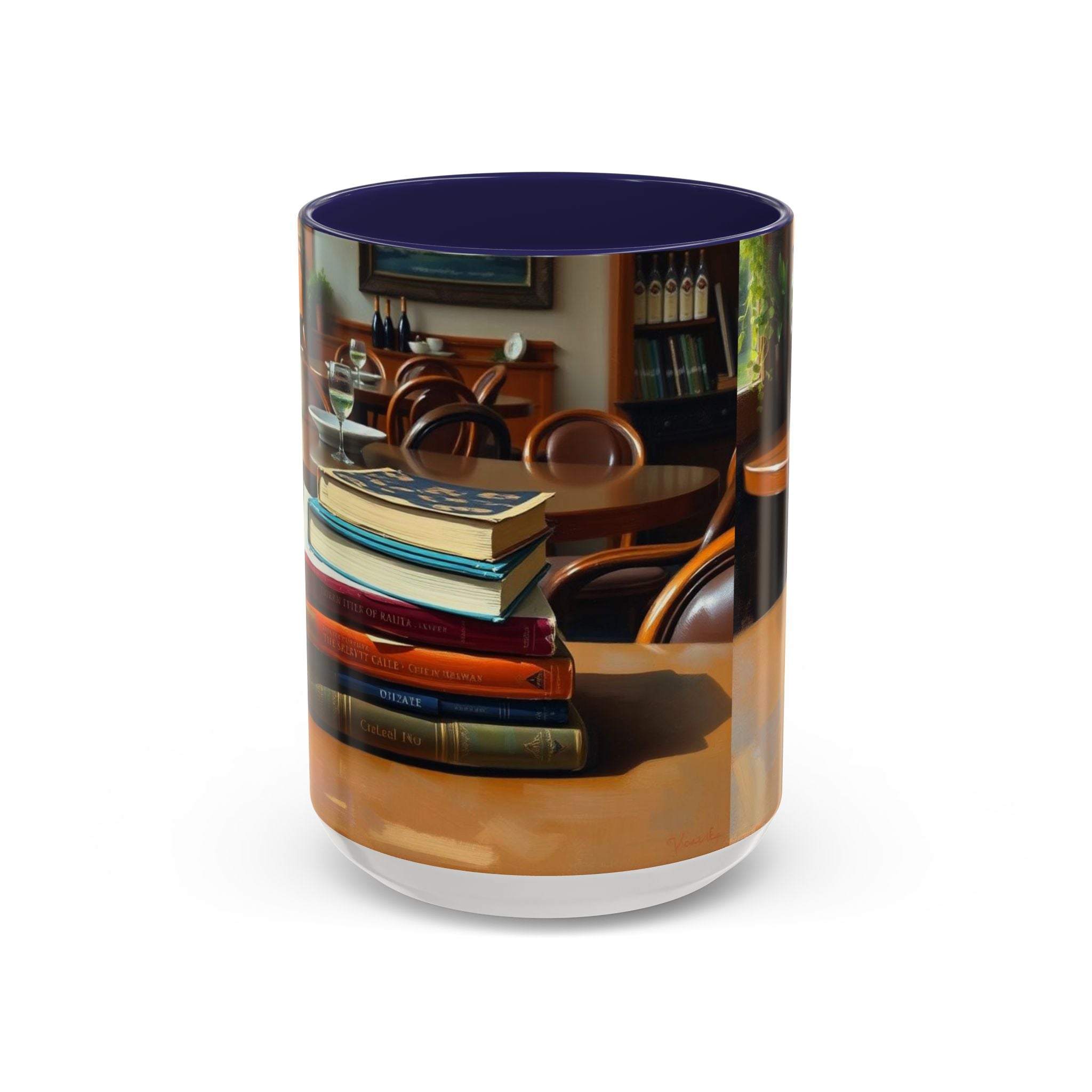Cozy Bookish Accent Coffee Mug | Perfect for Reading Nooks, Home Offices, Gifts for Book Lovers, Literary Decor, Coffee Enthusiast
