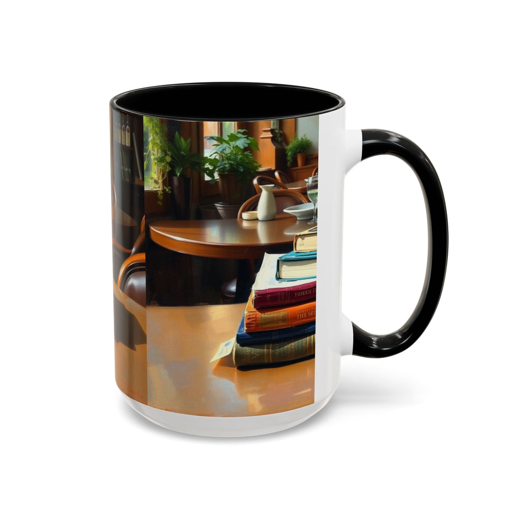Cozy Bookish Accent Coffee Mug | Perfect for Reading Nooks, Home Offices, Gifts for Book Lovers, Literary Decor, Coffee Enthusiast