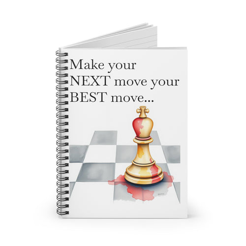 'Make Your NEXT Move Your BEST Move' Chess-Inspired Spiral Journal