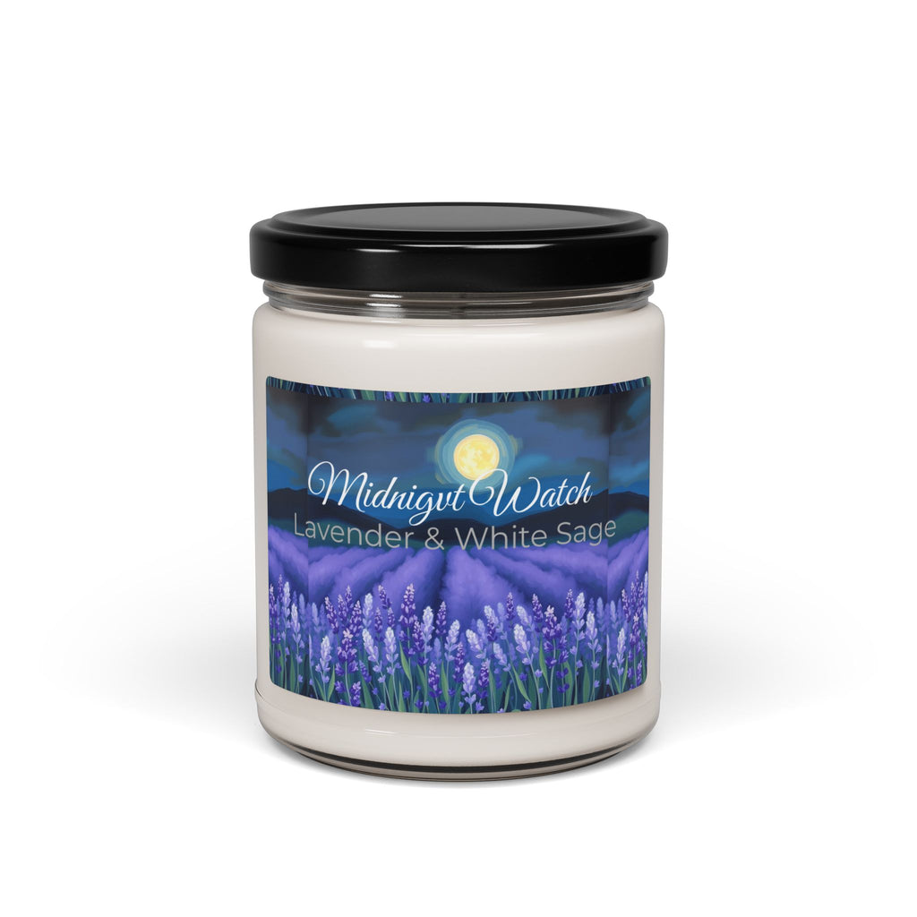 Midnight Watch Lavender Scented Soy Candle ‚Äî 9oz Relaxing Aromatherapy Jar