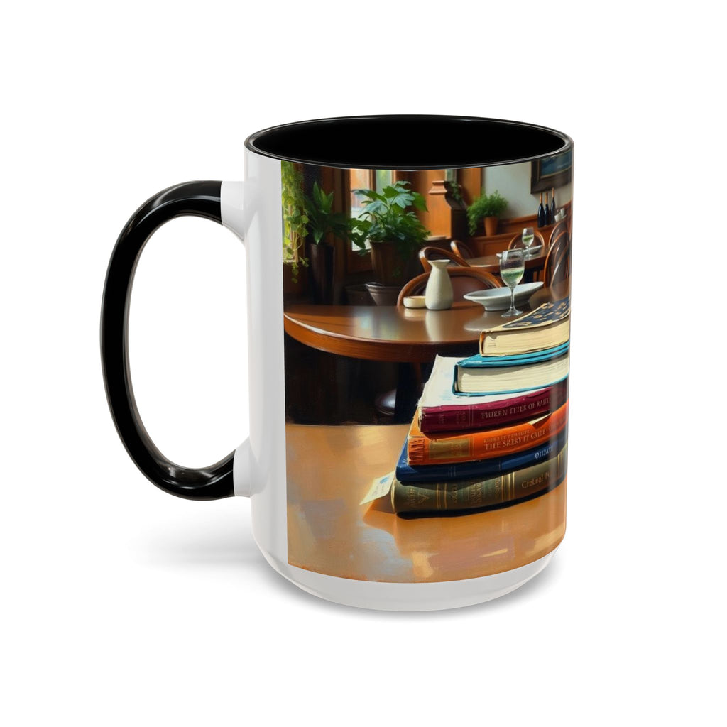 Cozy Bookish Accent Coffee Mug | Perfect for Reading Nooks, Home Offices, Gifts for Book Lovers, Literary Decor, Coffee Enthusiast