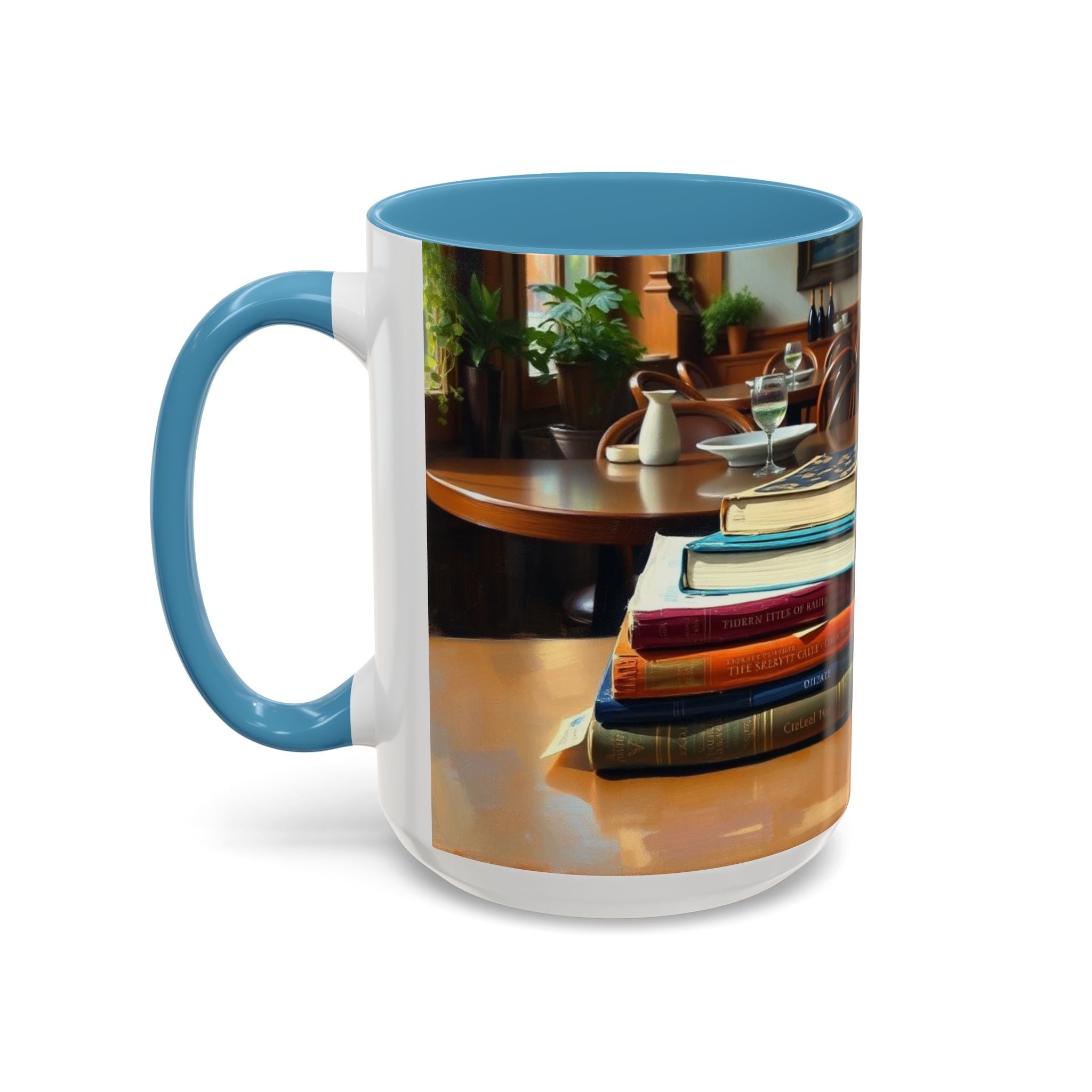 Cozy Bookish Accent Coffee Mug | Perfect for Reading Nooks, Home Offices, Gifts for Book Lovers, Literary Decor, Coffee Enthusiast