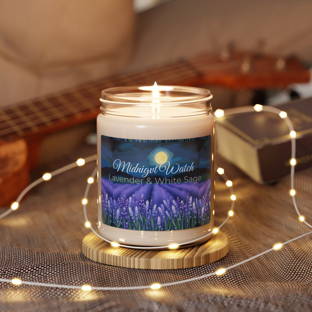 Midnight Watch Lavender Scented Soy Candle ‚Äî 9oz Relaxing Aromatherapy Jar